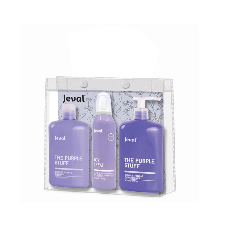 JEVAL purple shampoo/conditioner blonde hair toner Trio Pack